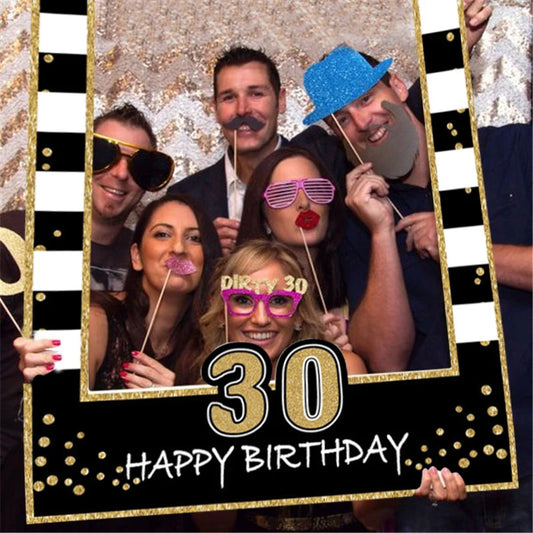 1 16 18 21 30 35 40 50 60 Birthday Photo Booth Frame Kids Adult Birthday Party Decoration Paper Happy Birthday Photo Props Frame